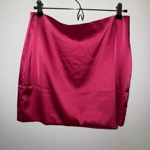 Elegant Pink Satin Skirt